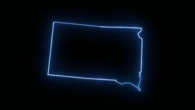 South Dakota state map animation with glowing neon effect - Powered by Shutterstock - Get 15% off with code: PIKWIZARD15