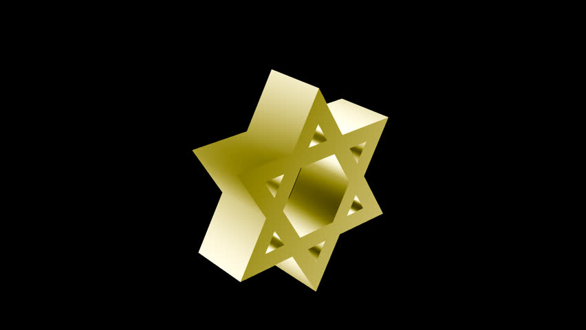 Solomon seal and star of David for logo icon symbol. HD footage.
