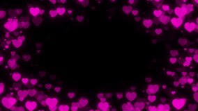 Particles illuminate heart symbol design glow. Glowing magic Congratulation Happy Valentines Day 2024. Bright sequins and confetti style loop footage Festive effect. Pink hearts podium frame  - Powered by Shutterstock - Get 15% off with code: PIKWIZARD15