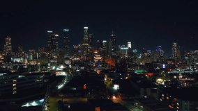 Los Angeles downtown aerial view. Nighttime downtown Los Angeles. Financial District.  - Powered by Shutterstock - Get 15% off with code: PIKWIZARD15