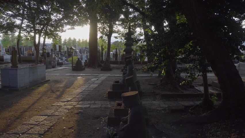 Cemeteries in Japan are usually at the back of temples, with easy access for people to pay tribute to the deceased.
