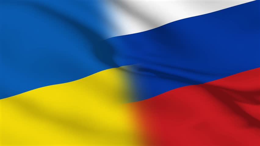 4k waving animation of Russia and Ukraine flags. Russia and Ukraine Military War, Conflict Tension, Political Conflict, Unity, Peace Royalty-Free Stock Footage #3419796823