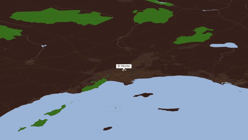 Rotating map of El Monte City, USA