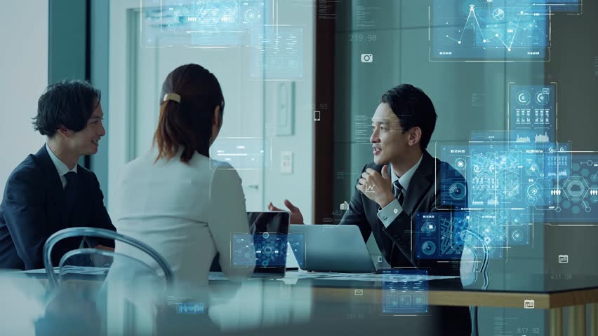 Group of business people meeting in office and digital technology concept. - Powered by Shutterstock - Get 15% off with code: PIKWIZARD15