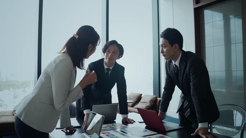 Group of business people meeting in office and statistics data concept. Royalty-Free Stock Footage #3419956369
