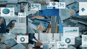 Collage videos of people using tablet PC in various situations and digital documents concept. - Powered by Shutterstock - Get 15% off with code: PIKWIZARD15