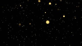 Gold dust particles fly in slow motion in the air lingering slowly. Dust Particles Background Bokeh Lights Background on Black Background 4k Footage Snow Particles Background. - Powered by Shutterstock - Get 15% off with code: PIKWIZARD15