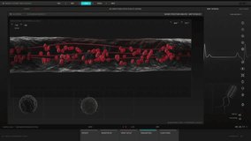 Medical Software Mock up: 3D Presentation of Blood Flow in Vein, with Multiple Windows Showing Viruses Detected. Research Program Template for Healthcare and Science - Powered by Shutterstock - Get 15% off with code: PIKWIZARD15