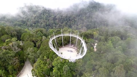 PENANG, MALAYSIA - NOVEMBER 2017 : Aerial view of The Habitat, Penang Hill, Penang, Malaysia.