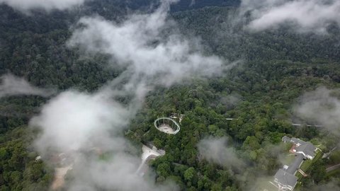 PENANG, MALAYSIA - NOVEMBER 2017 : Aerial view of The Habitat, Penang Hill, Penang, Malaysia.