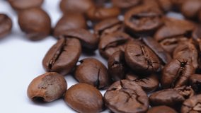 coffee beans in a macro video