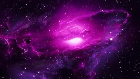 Fantastic animated background of traveling through open space. Huge expanse of deep space, traveling through purple magenta galaxies and constellations to twinkling constellations. 4k footage - Powered by Shutterstock - Get 15% off with code: PIKWIZARD15