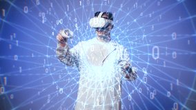 Asian man student doctor using virtual reality glasses, playing video games, Korean wearing new generation gaming headset for education, future technology concept. - Powered by Shutterstock - Get 15% off with code: PIKWIZARD15