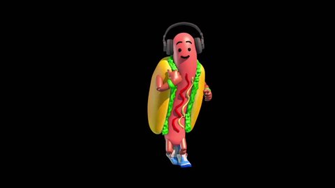 Part 4 Hot Dog Food Dance 3 Alpha Matte Shadow 3D Renderings Animations