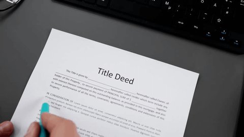 Property Title Deed. Real Estate Document. Home Mortgage Adlı Stok Video