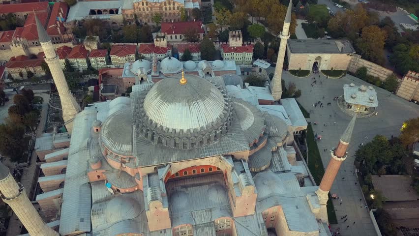 detailed view of a mosque in Istanbul Turkey during an autumn day