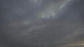 sky timelapse of night rain with massive dark clouds - loop video