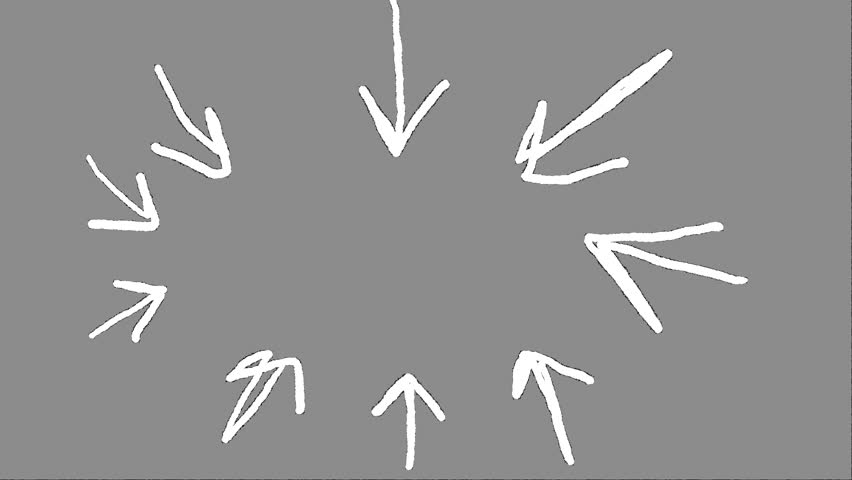 animation of arrows pointing at the center 
