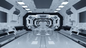 Moving through the spaceship corridor to opening door with green background. - Powered by Shutterstock - Get 15% off with code: PIKWIZARD15