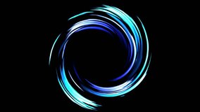 Colorful blue circle lights abstract background for futuristic high technology business presentation slide background concept. 4K Bright 