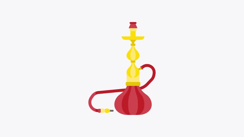 Hookah Animated Flat Icon 4k Video