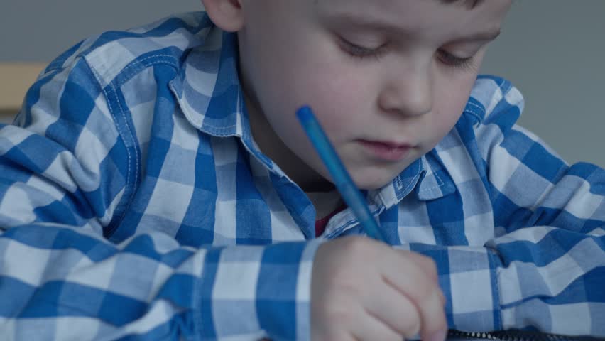 Boy studying remotely at home Royalty-Free Stock Footage #3421052059