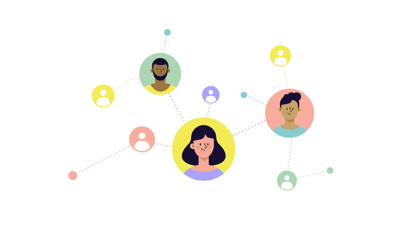 People connection concept animation. People avatars connected, global communication, social media. 4K animation. - Powered by Shutterstock - Get 15% off with code: PIKWIZARD15
