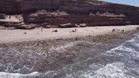 4k drone videos of the Chapadmalal cliffs in summer, south of the city of Mar del Plata, Argentina