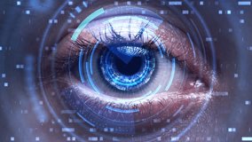 Artificial intelligence scans information. High technologies in the future. The future of digital vision technologies, security and biometrics. Implant in the human eye. Concept of hi tech. - Powered by Shutterstock - Get 15% off with code: PIKWIZARD15