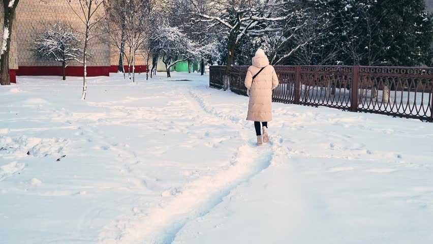 Landscape footage of the winter village. Season