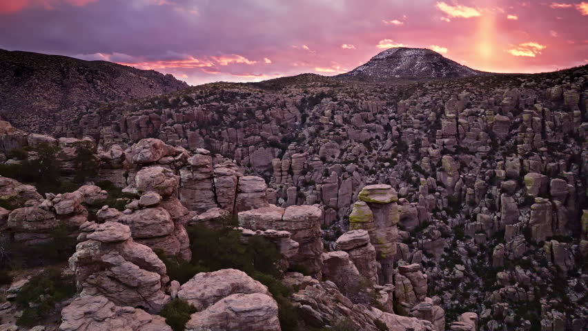 Some crazy drone footage of a epic sunrise over Chiricahua National Monument in Arizona