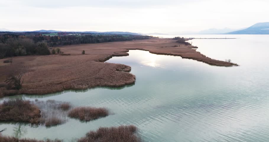 a lake with its coast