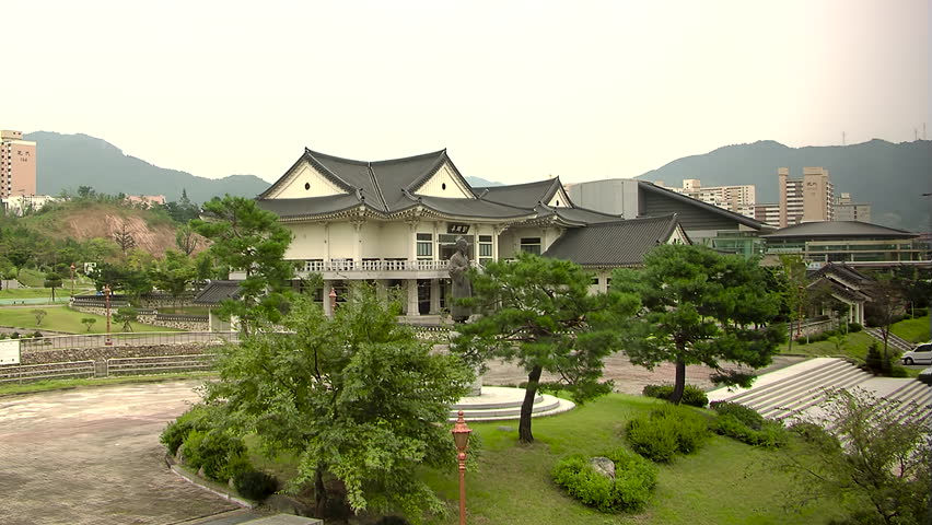 Nice Korean style house in Chungju town. Korean architecture. South Korea