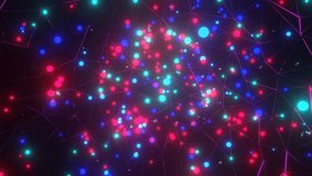 A 3D illustration design of a colorful infinite hexagonal shaped tunnel with glowing neon lights - Powered by Shutterstock - Get 15% off with code: PIKWIZARD15