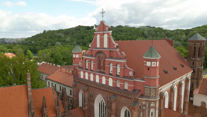 The churches of St. Anne, Church of St. Francis and St. Bernard in Vilnius, Lithuania Royalty-Free Stock Footage #3421787033