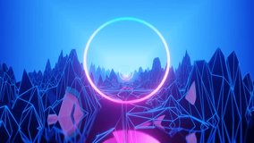 A 3D illustration design of a colorful infinite tunnel with glowing neon lights - Powered by Shutterstock - Get 15% off with code: PIKWIZARD15