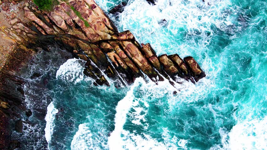 Coastal rock formations at Northeast Coast National Scenic Area, Taipei, Taiwan.