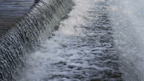 close up video of water flow in a fast river