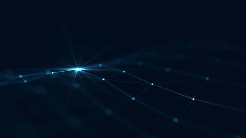Abstract lines and points connecting technology background, digital data connection and big data concept. Network of interconnected points illuminated, symbolizing connectivity and technology.
