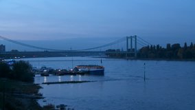 video footage of cologne with the river Rhine in germany