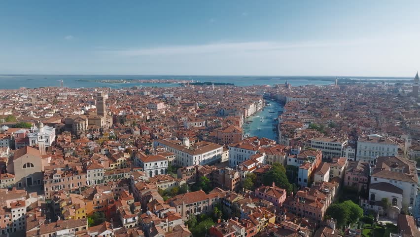 Aerial View of Venice near Saint Mark
