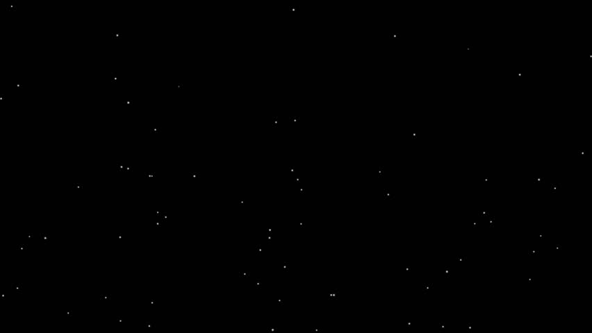 Small white star-shaped particles flying from bottom to top on a black background