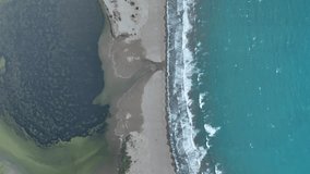 Iztuzu Beach in the Summer Season Drone Video, Aegean Sea Dalaman Mugla, Turkiye (Turkey)