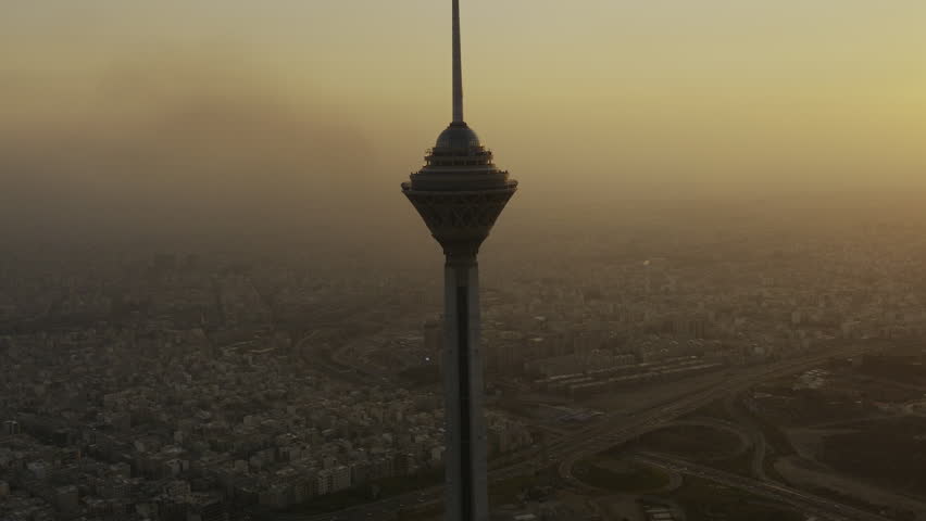 Milad Tower in Tehran Sunset City Royalty-Free Stock Footage #3422259083
