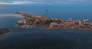 Aerial view. La Manga Peninsula Spain, Cartagena, Murcia