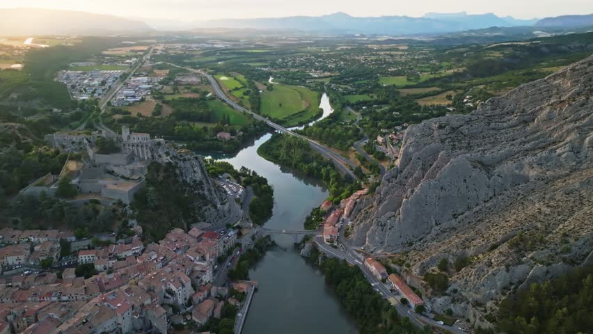 Above the durance river near sisteron France