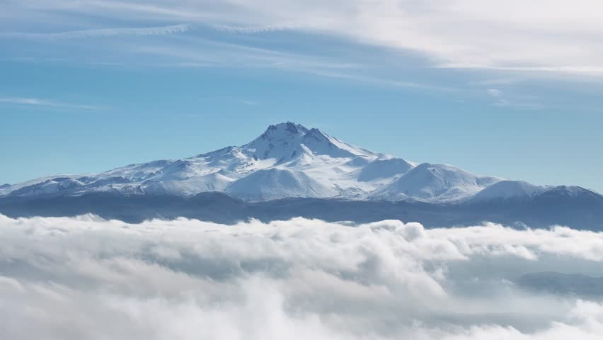 Erciyes Mountain Ski Center in the Winter Season Drone Video, Erciyes Mountain Kayseri, Turkiye (Turkey)