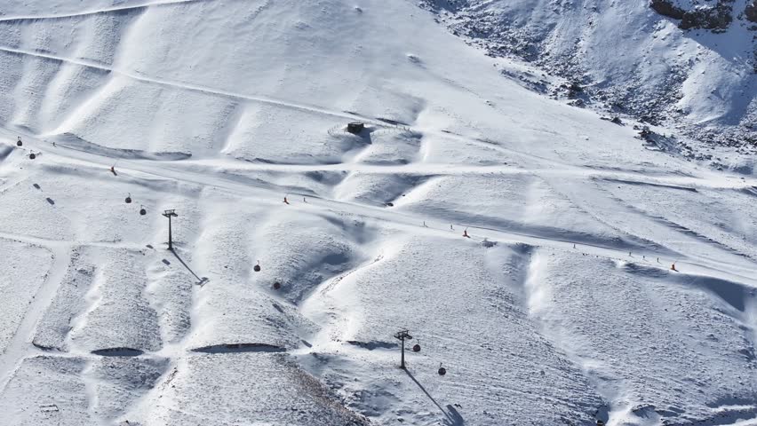 Erciyes Mountain Ski Center in the Winter Season Drone Video, Erciyes Mountain Kayseri, Turkiye (Turkey)