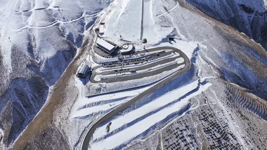 Erciyes Mountain Ski Center in the Winter Season Drone Video, Erciyes Mountain Kayseri, Turkiye (Turkey)