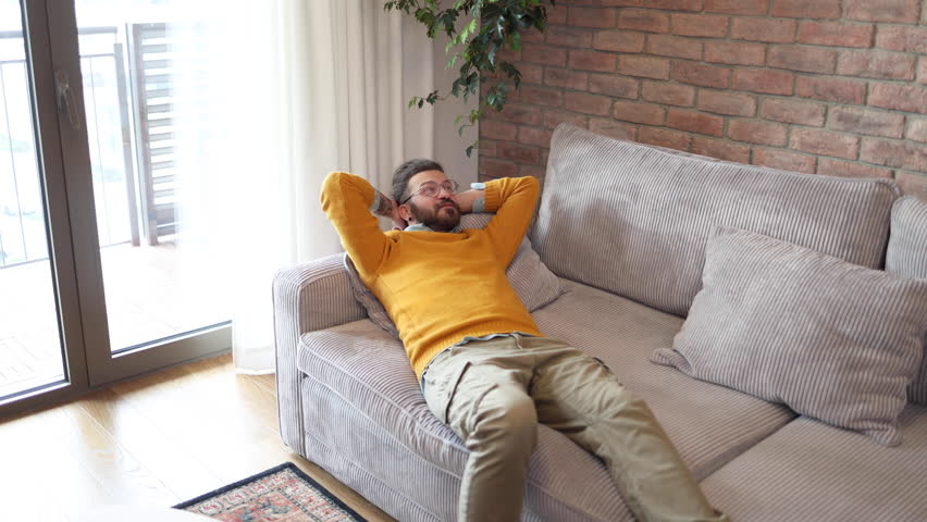 Man relaxing on the sofa